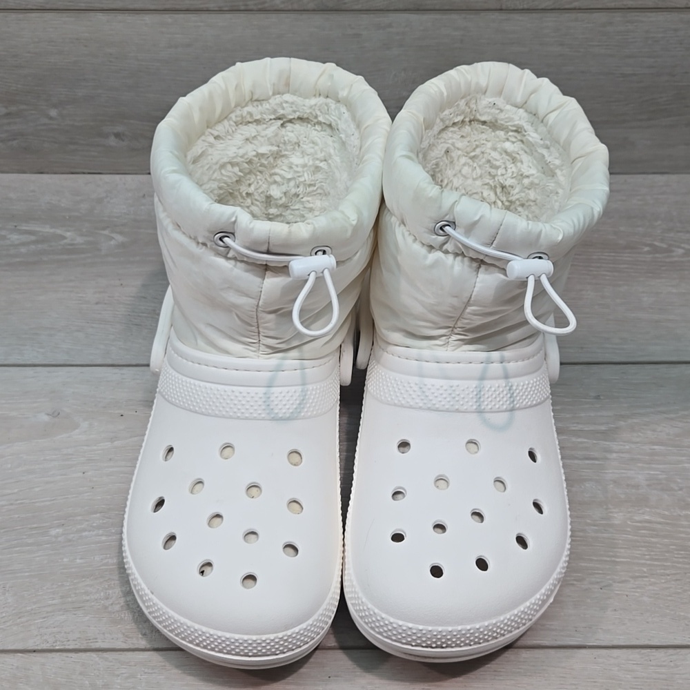 Crocs Women High Top White Clog Boots Shoes Sz 7 - Picture 3 of 10